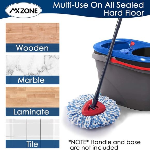 Spin Mop Replace Head for O-Ceda Spinning EasyWring Rinse Clean Mop Refill, 2 PC - Picture 7 of 13